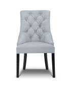 Chaise Velours Queen bleu/gris - 64x57x98 cm
