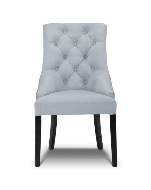 Chaise Velours Queen bleu/gris - 64x57x98 cm