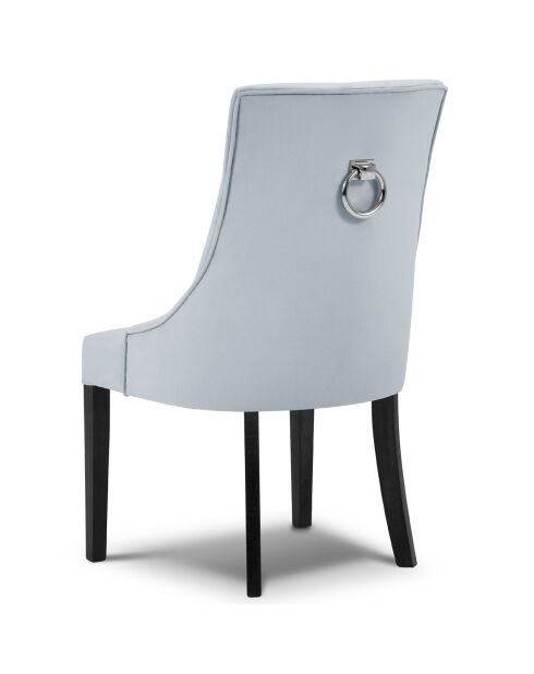 Chaise Velours Queen bleu/gris - 64x57x98 cm