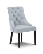 Chaise Velours Queen bleu/gris - 64x57x98 cm