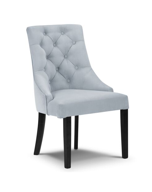 Chaise Velours Queen bleu/gris - 64x57x98 cm