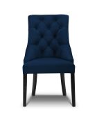 Chaise en Velours Queen bleu roi - 64x57x98 cm