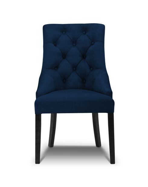 Chaise en Velours Queen bleu roi - 64x57x98 cm