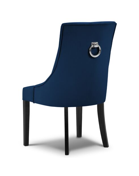 Chaise en Velours Queen bleu roi - 64x57x98 cm