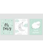 3 Peintures murales pour enfants multicolores - 30x60 cm