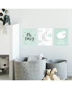 3 Peintures murales pour enfants multicolores - 30x60 cm