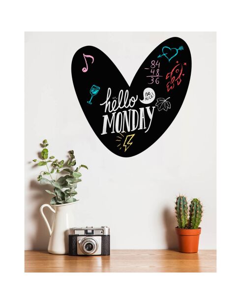 Sticker ardoise Coeur noir - 60x60 cm