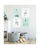 4 Peintures murales pour enfants multicolores - 40x60 cm