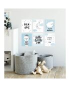 6 Peintures murales pour enfants multicolores - 40x60 cm