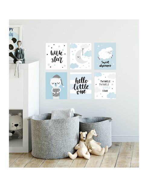 6 Peintures murales pour enfants multicolores - 40x60 cm