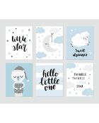 6 Peintures murales pour enfants multicolores - 40x60 cm