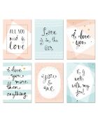 6 Peintures murales pour enfants multicolores - 40x60 cm