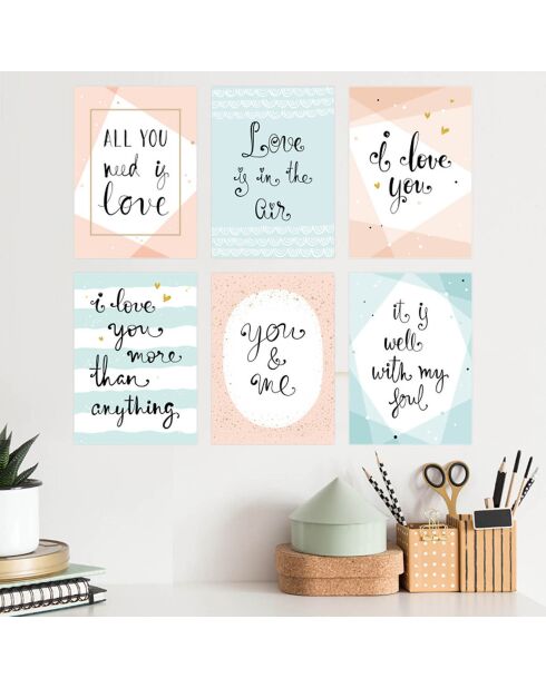 6 Peintures murales pour enfants multicolores - 40x60 cm