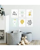 6 Peintures murales pour enfants multicolores - 40x60 cm