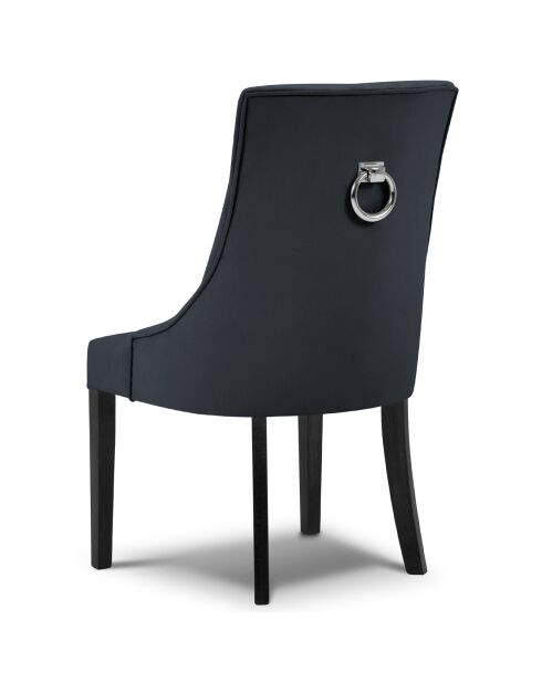 Chaise en Velours Queen bleu foncé - 64x57x98 cm