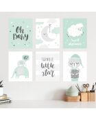 6 Peintures murales pour enfants multicolores - 40x60 cm