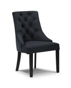 Chaise en Velours Queen bleu foncé - 64x57x98 cm