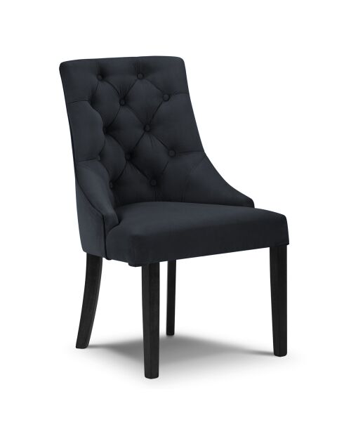 Chaise en Velours Queen bleu foncé - 64x57x98 cm