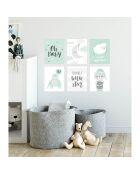 6 Peintures murales pour enfants multicolores - 40x60 cm