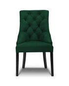 Chaise Velours Queen vert bouteille - 64x57x98 cm