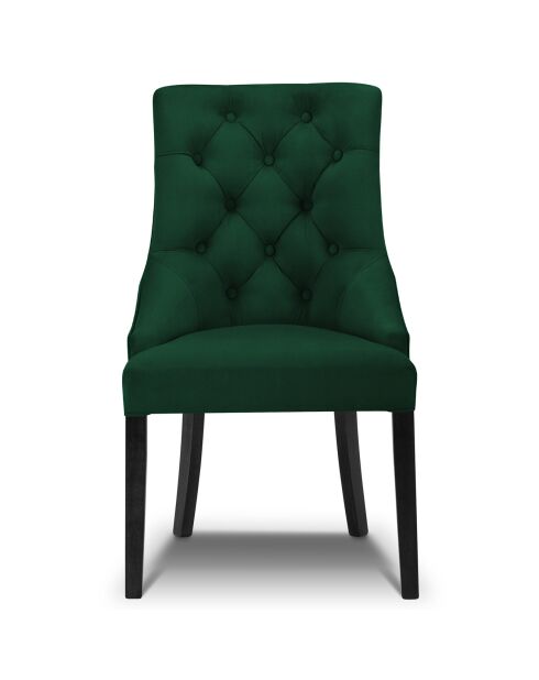 Chaise Velours Queen vert bouteille - 64x57x98 cm