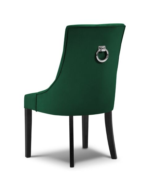 Chaise Velours Queen vert bouteille - 64x57x98 cm