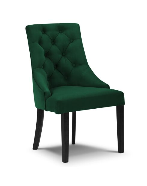 Chaise Velours Queen vert bouteille - 64x57x98 cm