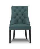 Chaise Velours Queen pétrole - 64x57x98 cm