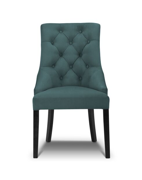 Chaise Velours Queen pétrole - 64x57x98 cm