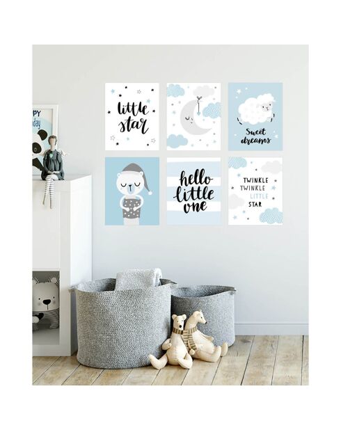 6 Peintures murales pour enfants multicolores - 60x60 cm