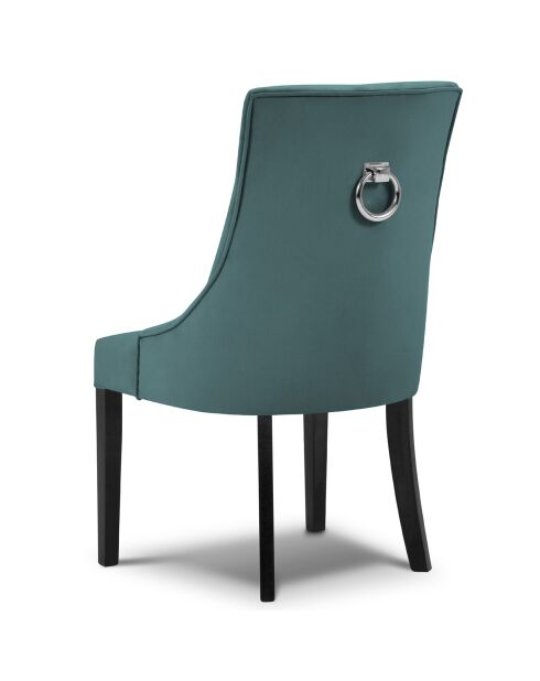 Chaise Velours Queen pétrole - 64x57x98 cm