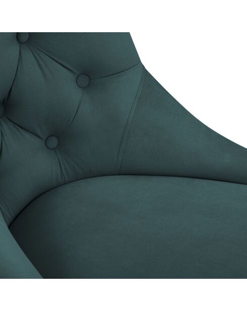 Chaise Velours Queen pétrole - 64x57x98 cm