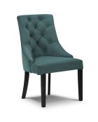 Chaise Velours Queen pétrole - 64x57x98 cm