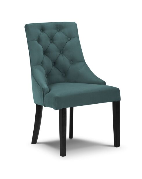 Chaise Velours Queen pétrole - 64x57x98 cm