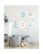 6 Peintures murales pour enfants multicolores - 60x60 cm