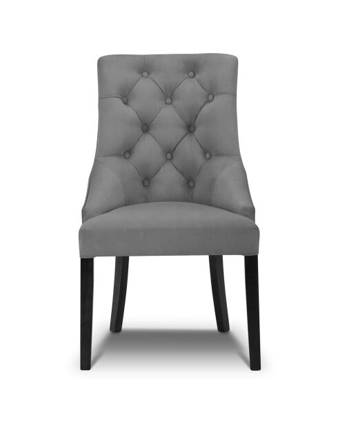 Chaise Velours Queen gris clair - 64x57x98 cm