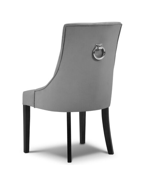 Chaise Velours Queen gris clair - 64x57x98 cm