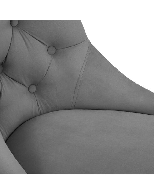 Chaise Velours Queen gris clair - 64x57x98 cm