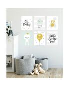 6 Peintures murales pour enfants multicolores - 60x60 cm