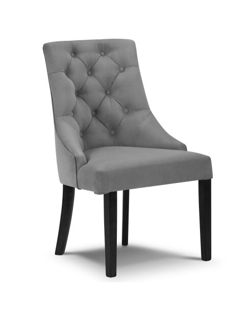 Chaise Velours Queen gris clair - 64x57x98 cm
