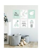 6 Peintures murales pour enfants multicolores - 60x60 cm