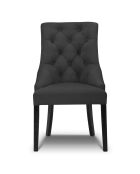 Chaise Velours Queen gris foncé - 64x57x98 cm