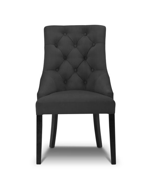 Chaise Velours Queen gris foncé - 64x57x98 cm