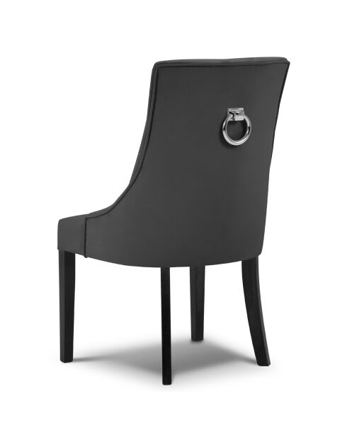 Chaise Velours Queen gris foncé - 64x57x98 cm