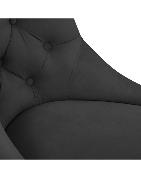 Chaise Velours Queen gris foncé - 64x57x98 cm