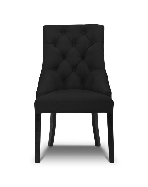 Chaise en Velours Queen noire - 64x57x98 cm