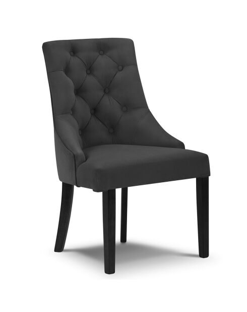 Chaise Velours Queen gris foncé - 64x57x98 cm