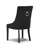 Chaise en Velours Queen noire - 64x57x98 cm