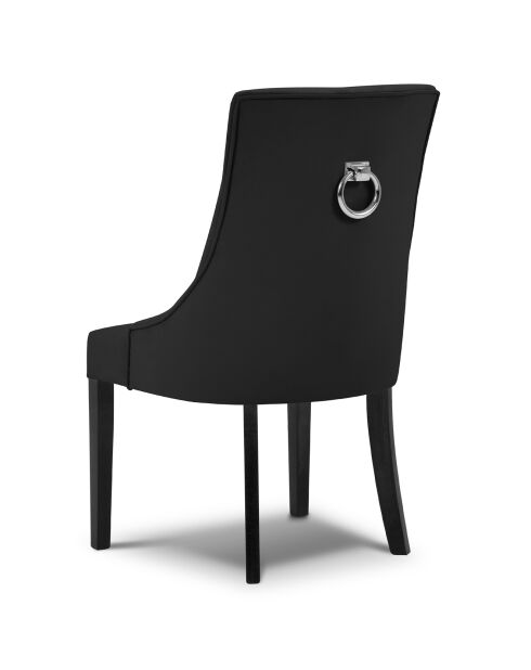 Chaise en Velours Queen noire - 64x57x98 cm
