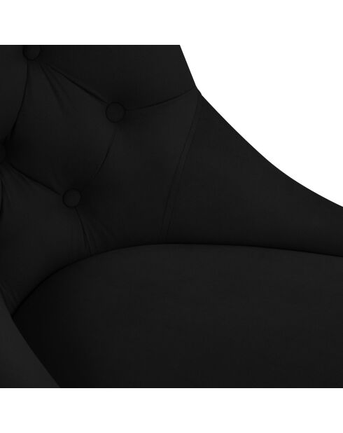 Chaise en Velours Queen noire - 64x57x98 cm